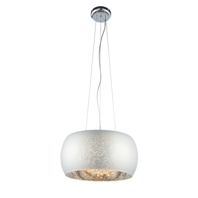 Ceiling Pendant Light Silver Effect & Clear Glass 5 x 28W G9 Dimmable