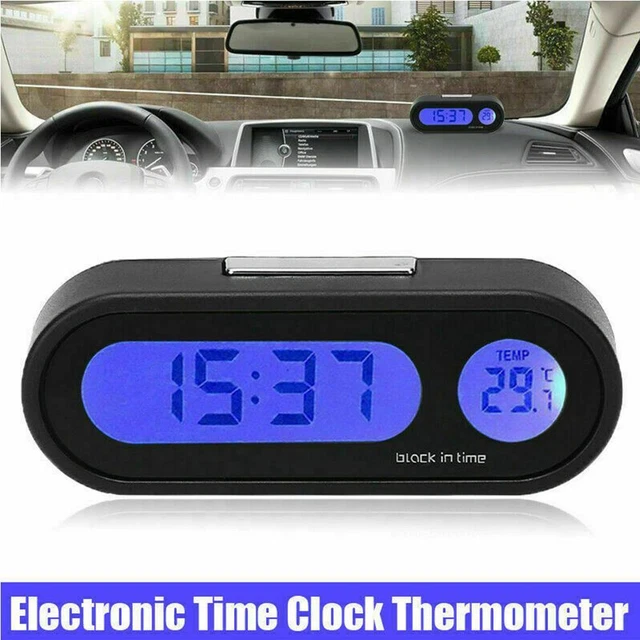 Car Clock Thermometer 2 In 1 Luminous Electronic Watch Clock E1G9 Central X6Q6