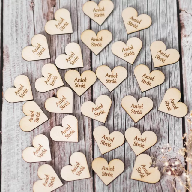 Wooden Hearts Shape Embellishments Craft Blank Serce Makrama Anioł Stróż Polski 2