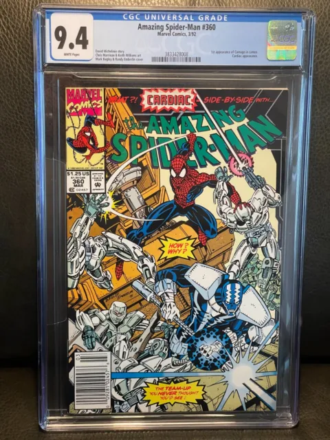 CGC 9.4 The Amazing Spider-Man #360 1st Cameo Appearance of Carnage Newsstand