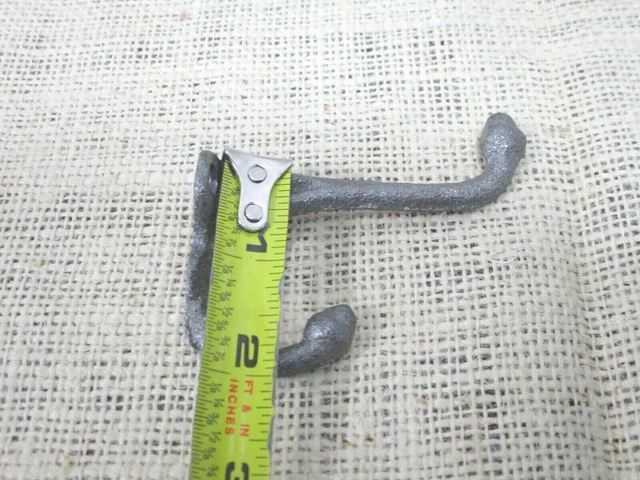 10 Coat Hooks Hat Entry Way Hall Tree Keys Storage Organization Raw Cast Iron 8