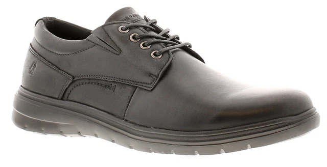 Scarpe Hush Puppies da uomo Smart Triton in pelle stringate nere taglia UK