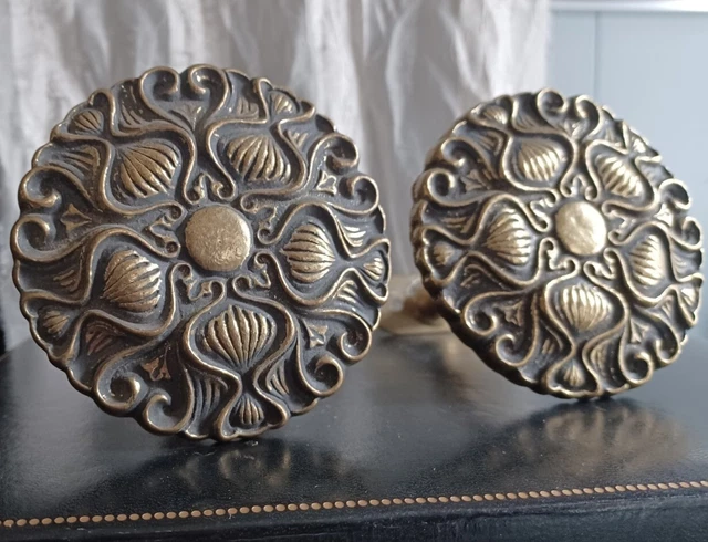 Mid Century Curtain Drapery Tie Backs or large  coat hangers? Ornate, Set of 2