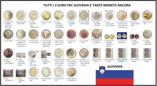 Monete Slovenia Tutti I 2 Euro - 3 Euro - Serie In Blister E Altro Ancora Fdc