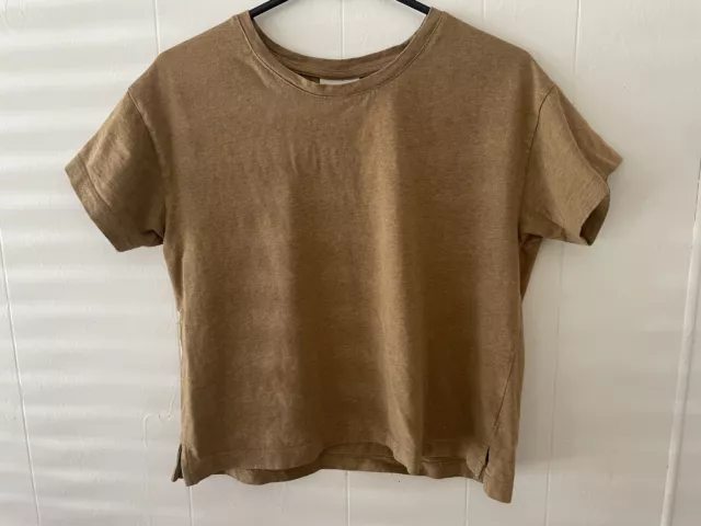 Seed heritage Size XS 6-8 Boxy Fit Brown T-shirt Top Women’s 100% Cotton