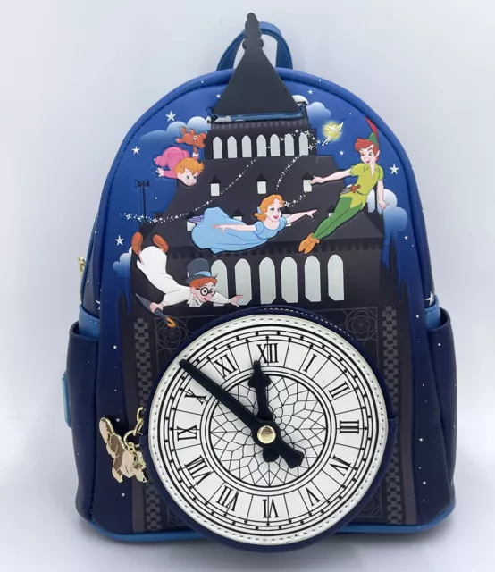 Disney Bag Clock Glow in the Dark Peter Pan Mini Backpack Loungefly Cosplay