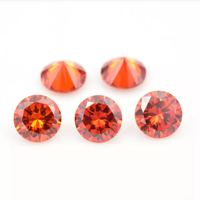 10pcs 6.0mm Orange Round Loose Cubic zirconia Stone AAAAA Bright High Quality