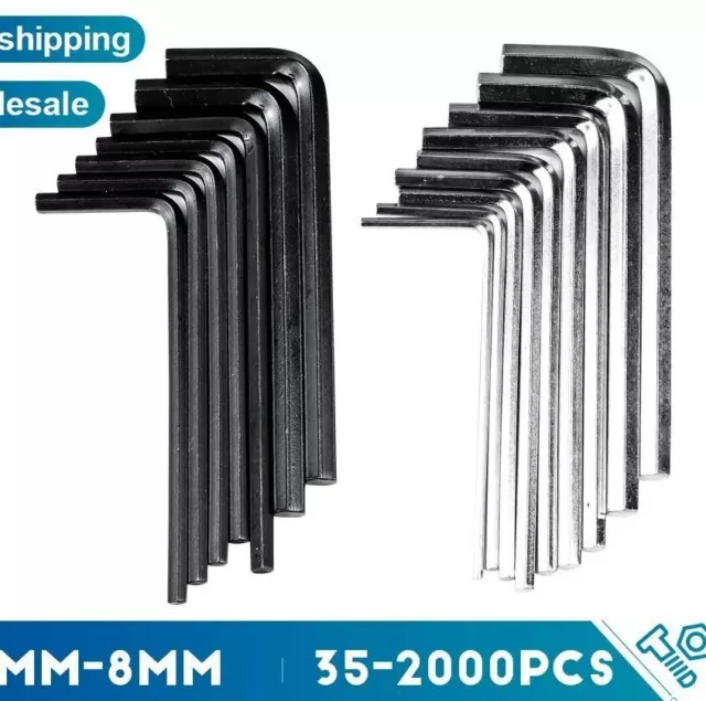 35-2000pcs Hex Keys Allen Keys Silver/Black Carbon Steel 0.9mm - 8mm Metal Tools