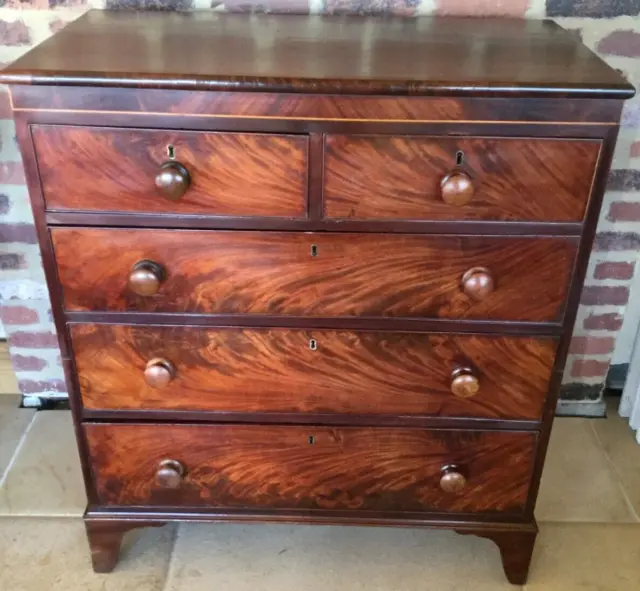 Victorian Flame Mahogany Chest of Drawers