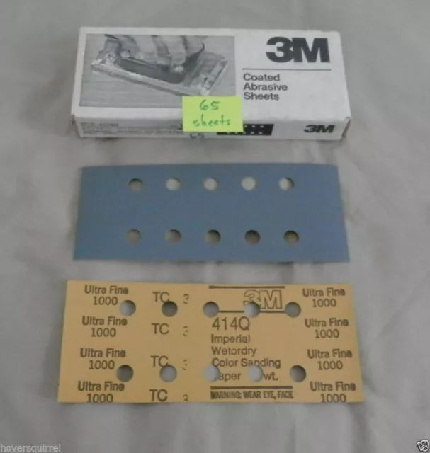 3M Imperial Wetordry, 65 sheets, 3 2/3" x 9", 1000 grade, -02081 (partial) hs