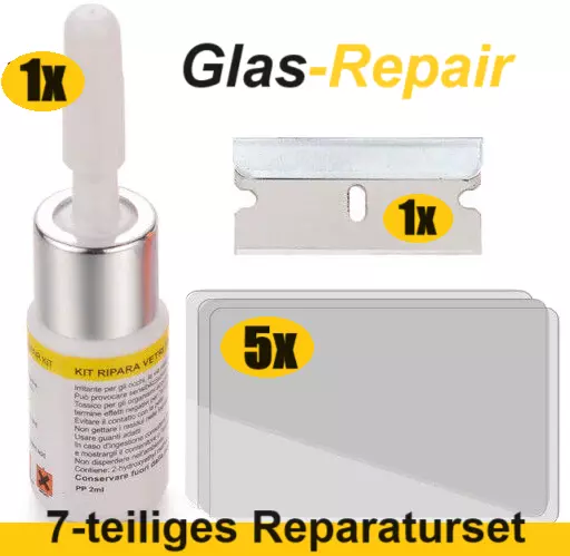 Glas Reparatur Set, Windschutzscheibe Harz Flüssigkeit Steinschlag, KFZ Auto PKW
