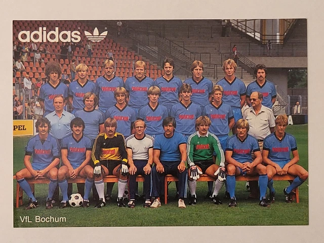 VFL BOCHUM MANNSCHAFTSFOTO 1982/1983 inkl. Hermann Gerland Adidas