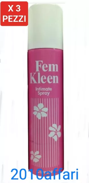 Fem Kleen Caresse Deodorante Secco per L'Igiene Intima 100 ml Spray - 3 Pezzi