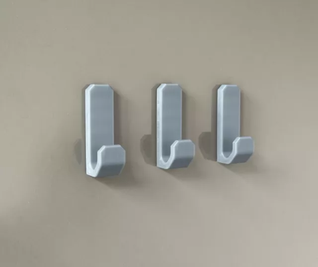3 x Self Adhesive Hooks Wall Hanger Multi Purpose Sticky Coat Key Bathroom
