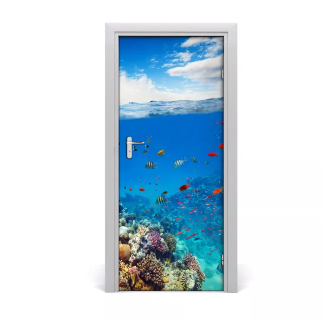 Pegatinas Para Puertas de Autoadhesivo Murales  85x205 cm Arrecife de coral