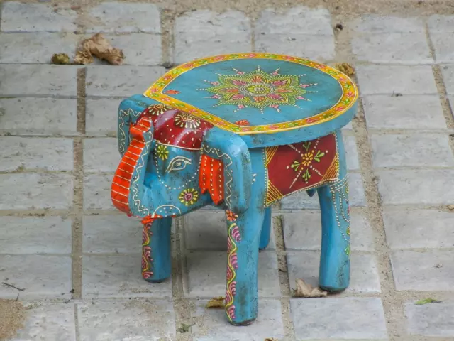 Wooden Elephant Stool, Side Table, End Table, Footstool, Ottoman, Pouffe, Bench