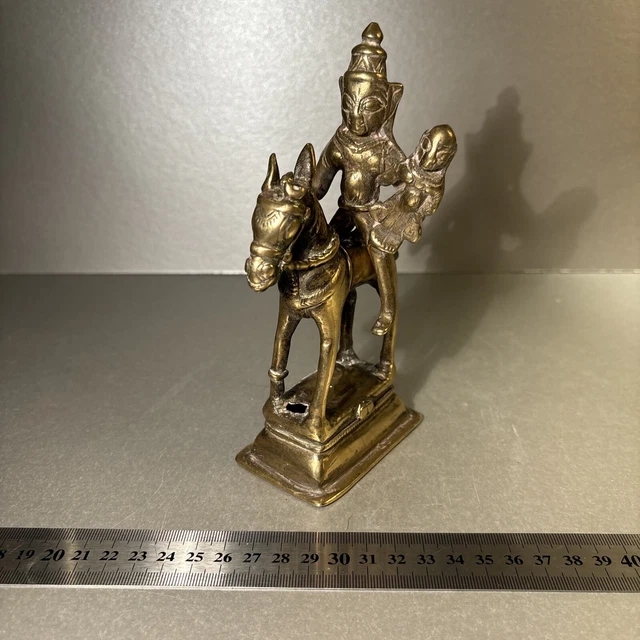 ANTIQUE BRASS BRONZE Hindi Statue Of Shiva On Horse 31.70 PicClick
