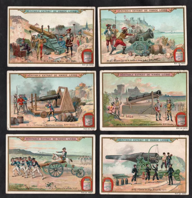 Canons Through History Liebig Cards 1903 War Military Soldiers Artillery Siege