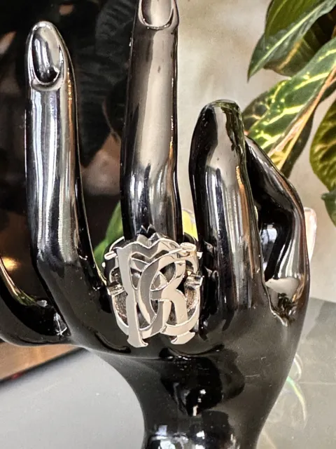 Brand New Roberto Cavalli  Monogram Shape Ring size 7.5