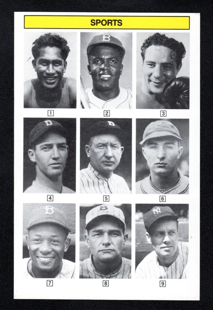 Duke Kahanamoku Jackie Robinson Max Baer Dazzy Vance Wes Ferrell +++ Card A02