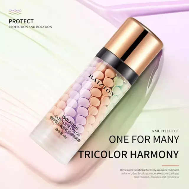 Rainbow Tricolor Isolation Concealer Full Coverage Makeup V8E6 Brighten R0L0