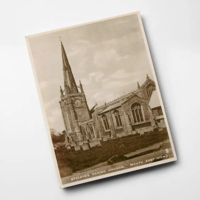 A3 DRUCK - Vintage Lincolnshire - Spalding Pfarrkirche (Südostansicht)