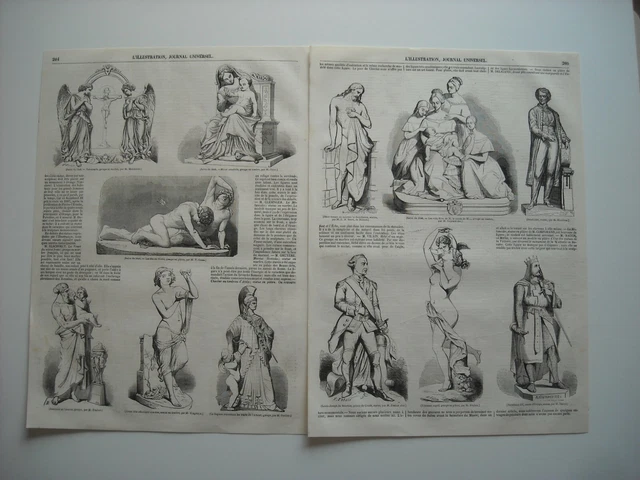 1846 Engraving. Fine Arts. 1846 Salon. Sculpture. Pradier. Ottin. Dantan Aine.