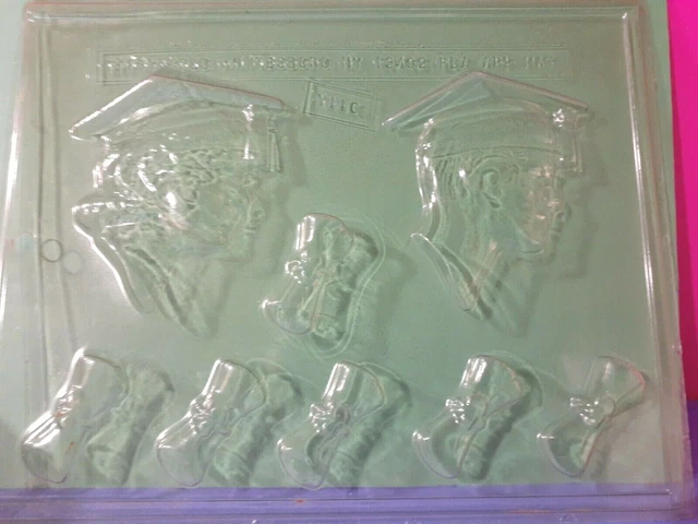 GRADUATION  HEADS - DIPLOMAS  Chocolate Candy Mold (#1259)