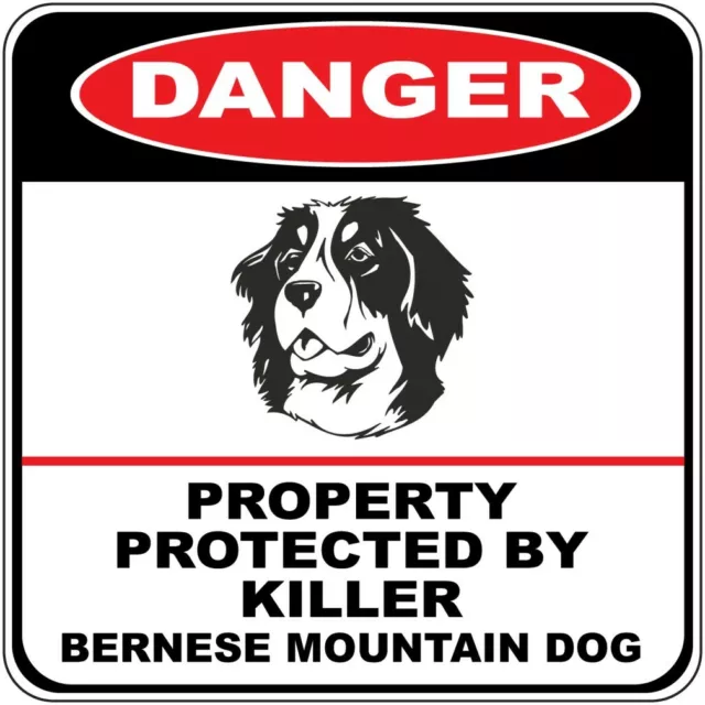 Crossing Sign Danger Property Protected Killer Bernese Mountain Dog Cross Xing