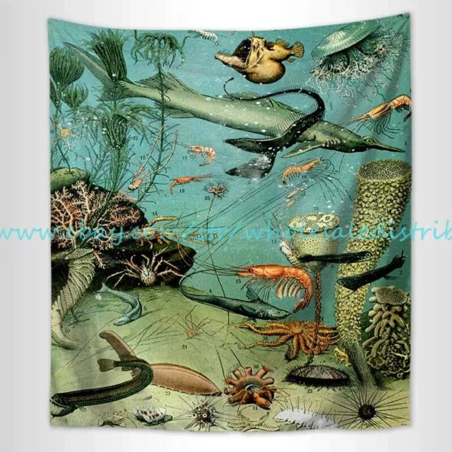 Adolphe Millot ocean sea life wall tapestry tropical tapestry