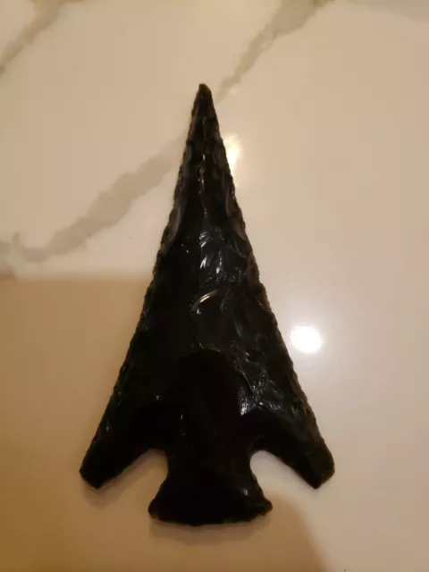 TED ORCUTT NORTHWEST COAST OBSIDIAN FLINT EXOTIC POINT - RARE - CIRCA 1900's