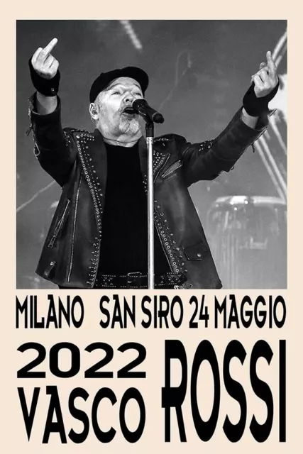 Poster Manifesto Locandina Pubblicità Musica Stampa Vintage Concerto Vasco Rossi