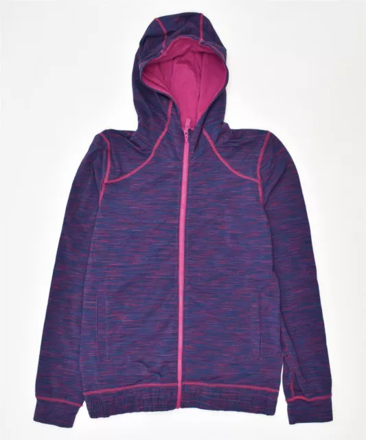 MOUNTAIN WAREHOUSE Girls Zip Hoodie Sweater 12-13 Years Purple Polyester ES21