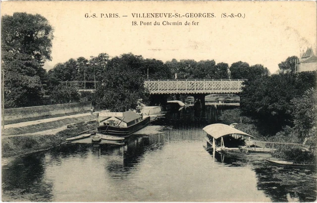 CPA AK Villeneuve St.Georges Pont du Chemin de fer FRANCE (1282871)