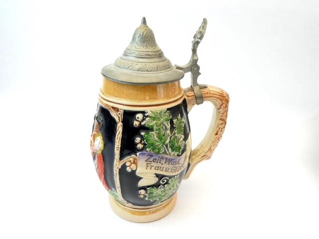 Made in Western Germany Beer Stein Verandern Sich Augenblick  Lidded Mug