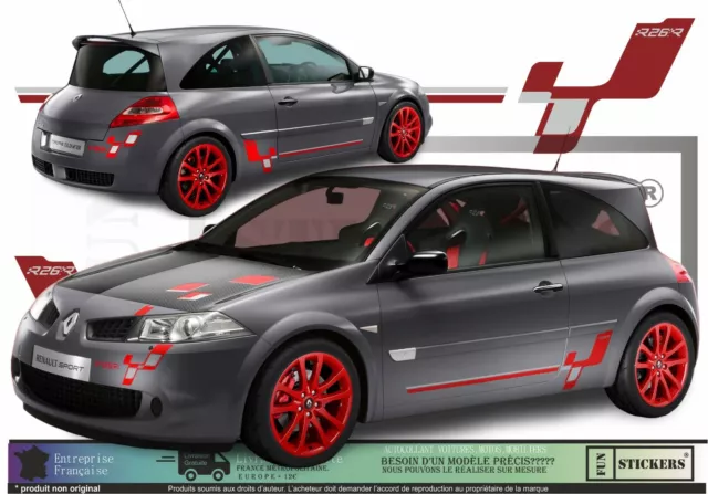 pour Megane R26 R225 Sport Complet Kit stickers Autocollant P85 renault