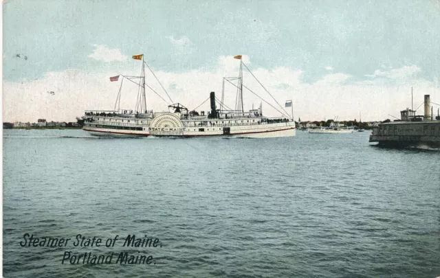 PORTLAND ME – Steamer State of Maine – udb – 1907