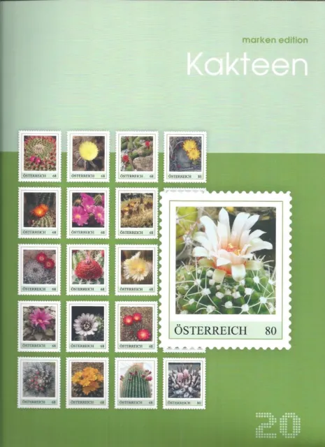 Austria Adhesive Stamps Set Cactus Cactuses Flora Flowers
