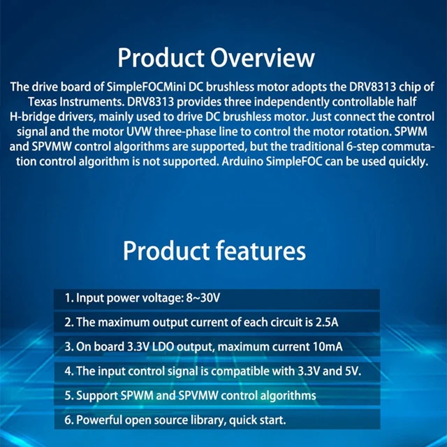 DRIVER MOTORE BRUSHLESS trifase DC 7-26 V scheda di azionamento motore DRIVER MOTORE BRUSHLESS trifase DC 7-26 V scheda di azionamento motore