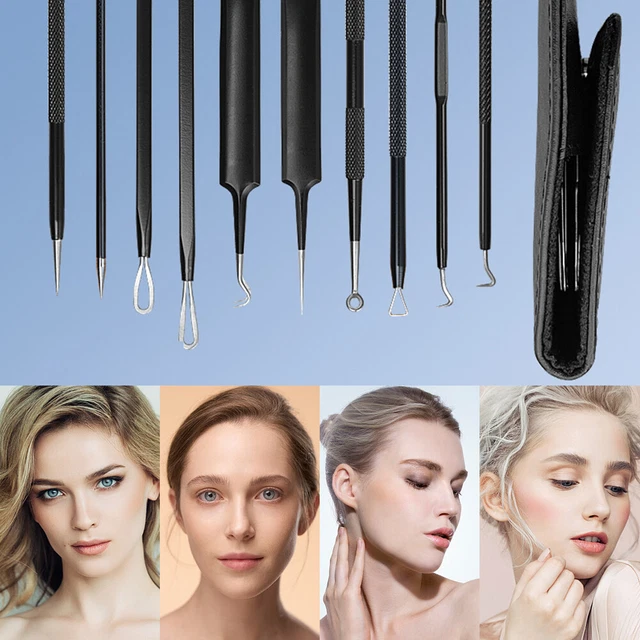 Blackhead Remover Set Double End Extruder Easy Clean Stainless Steel
