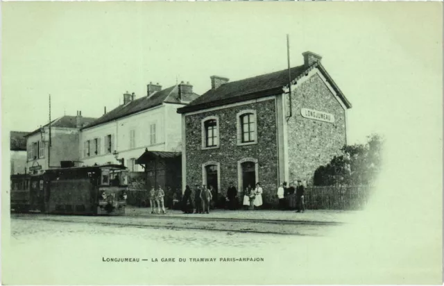 CPA AK LONGJUMEAU La Gare DU TRAM Paris-Arpajon TRAM STEAM (977443)