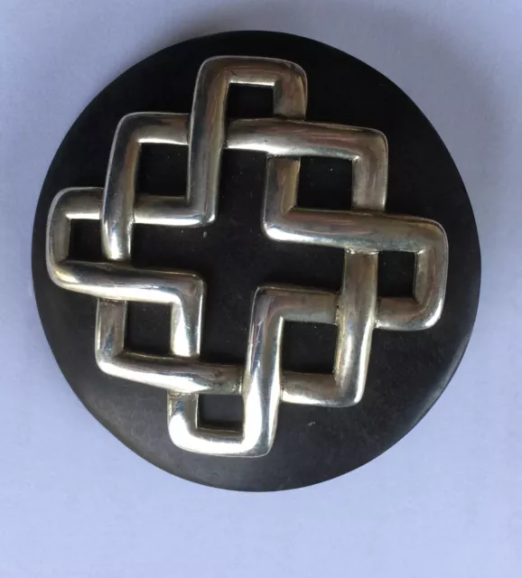Broche "Noeud Sans Fin"/ Argent/ Composite/ Annees 70