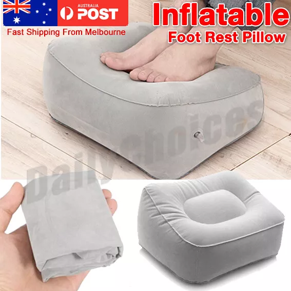 Travel Inflatable Foot Rest Air Pillow Cushion Office Home Leg Footrest Relax AU
