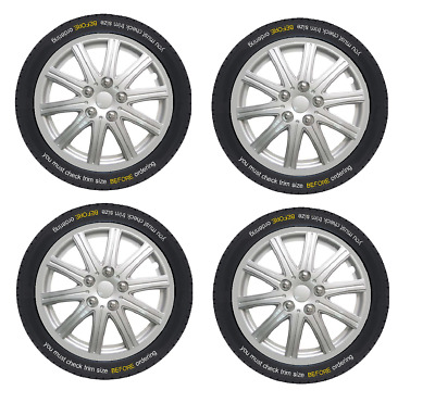 15" Inch Silver Universal Racing Car Wheel Trims / Covers/  Hub Caps Set Of 4