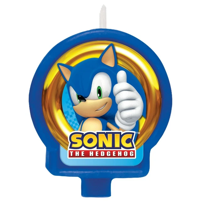 SONIC THE HEDGEHOG BIRTHDAY CAKE CANDLE ~ Party Decorations Cupcake Sega Arcade