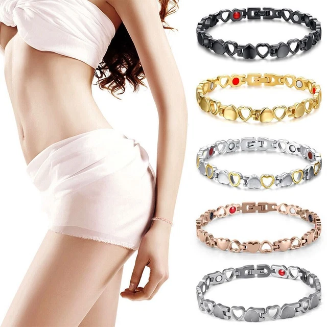 Drainage Titanium Steel Heart Bracelet Magnetic Bracelet Relief Arthritis