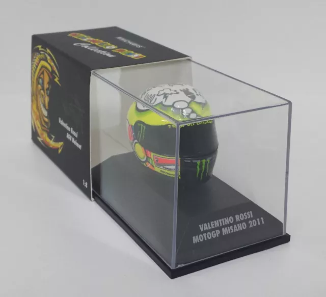 Minichamps Valentino Red 1:8 Scale Helmet Model Agv Motogp Gp Misano 2011