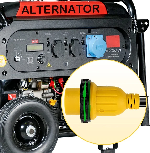 Durable Électrique Prises Générateur Adaptateur Cordon Jaune/Noir 38.9cm