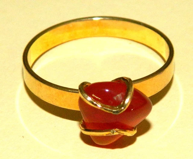 Bague Vintage En Plaqué Or - Jolie Pièce Ancienne - Occasion