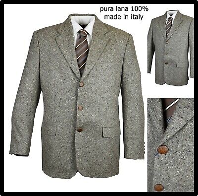 blazer giacca da uomo pura lana elegante 48 invernale sartoriale casual grigio